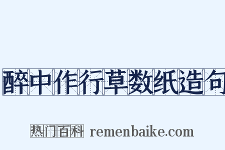 醉中作行草数纸造句是什么意思的图片